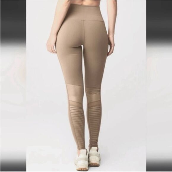 ALO YOGA | Tan Moto High Rise Full Length Leggings Women’s Size Small - Picture 4 of 16